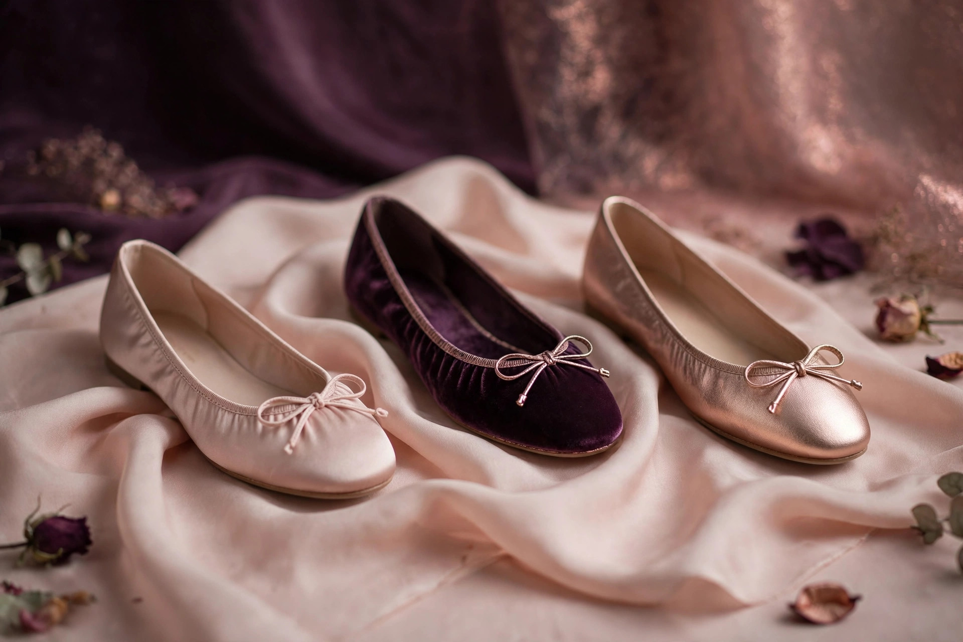 Best ballet flats for wide feet on Amazon 2026 — elegant flats in plum, blush and rose-gold tones