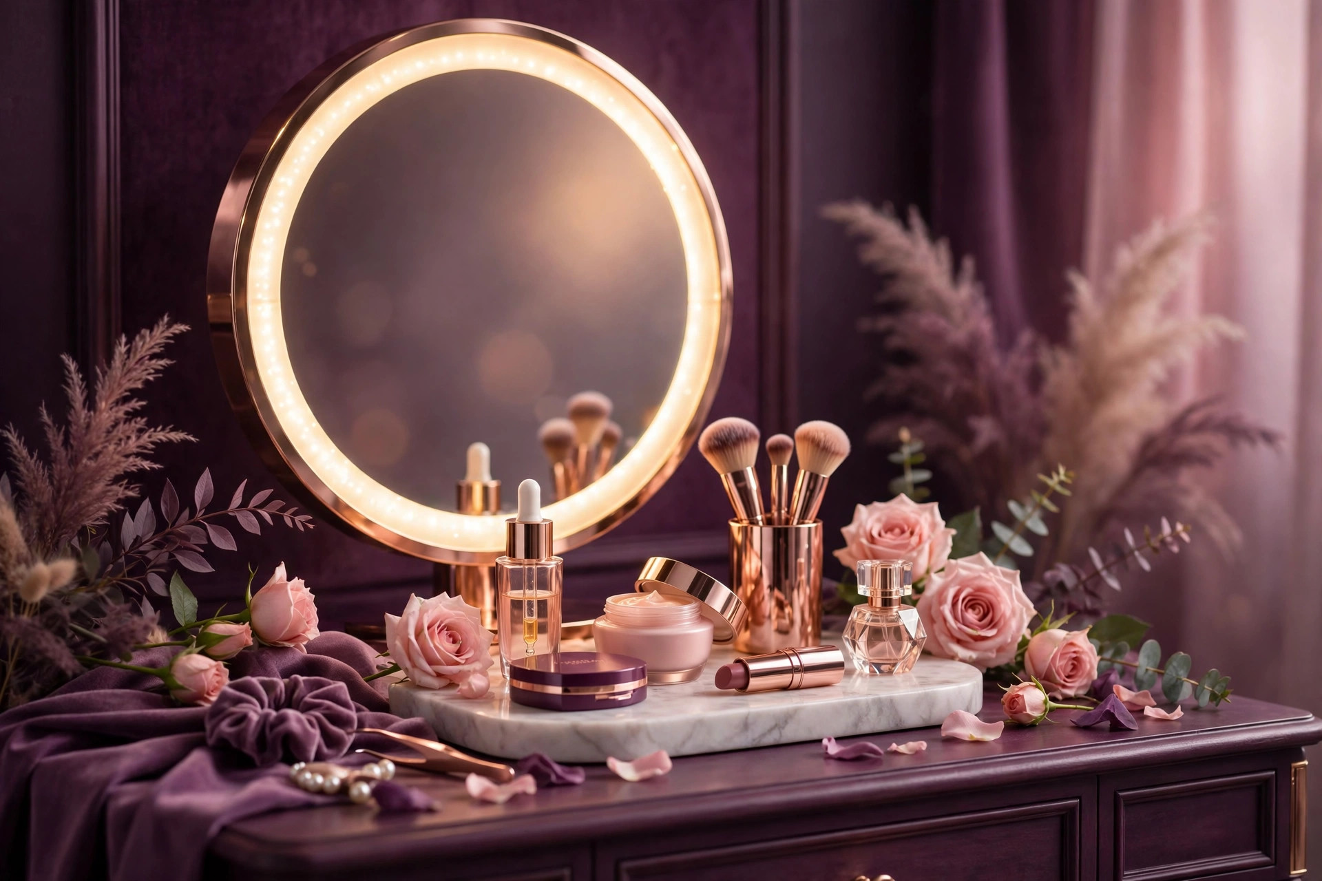 Best luxury LED vanity mirrors on Amazon 2026 — glowing Hollywood-style makeup mirror on a vanity