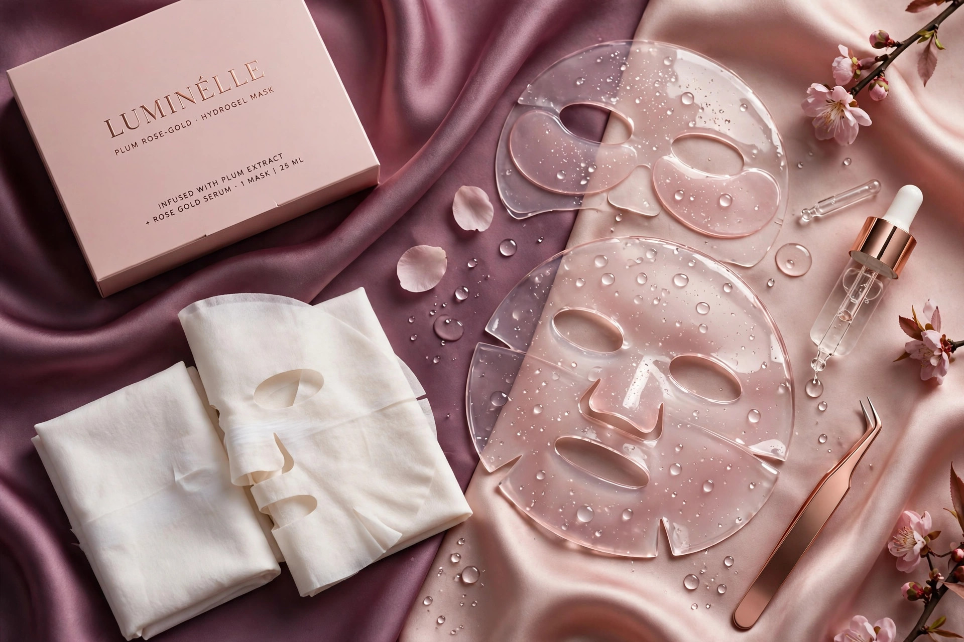 6 best luxury sheet masks on Amazon (2026) — premium hydrogel masks on silk in plum and blush tones