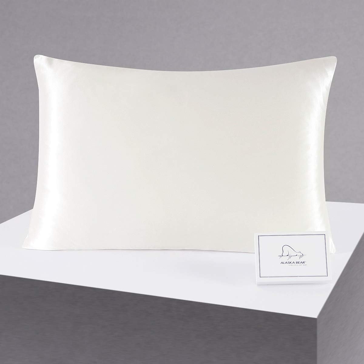 ALASKA BEAR Natural Silk Pillowcase — 100% silk pillowcase with hidden zipper