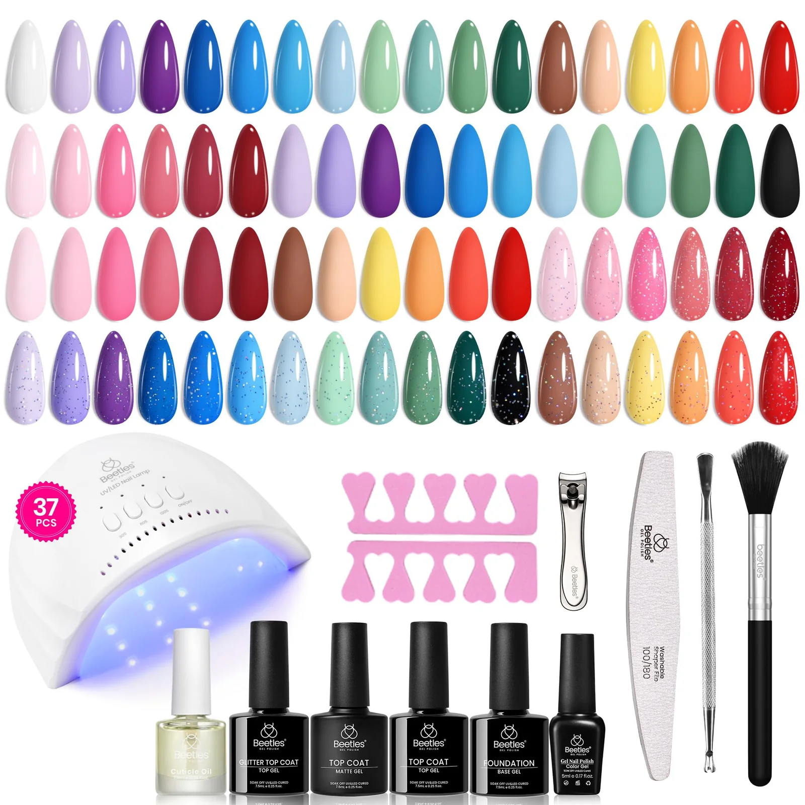 Beetles Gel Nail Polish Kit with UV Lamp