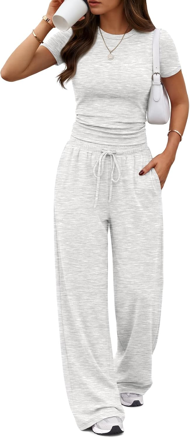 Trendy Queen Women's 2-Piece Lounge Set with wide leg pants