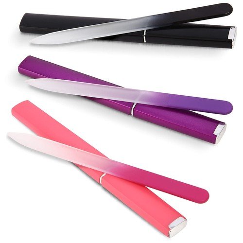 Glass Nail File 3 Pack with Case