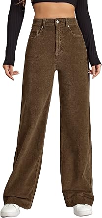 Floerns Women's Corduroy Wide Leg Pants