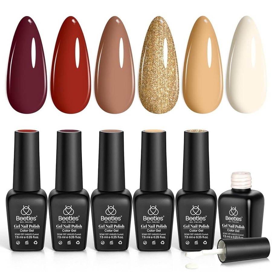 Beetles Gold Glitter Gel Nail Polish Set