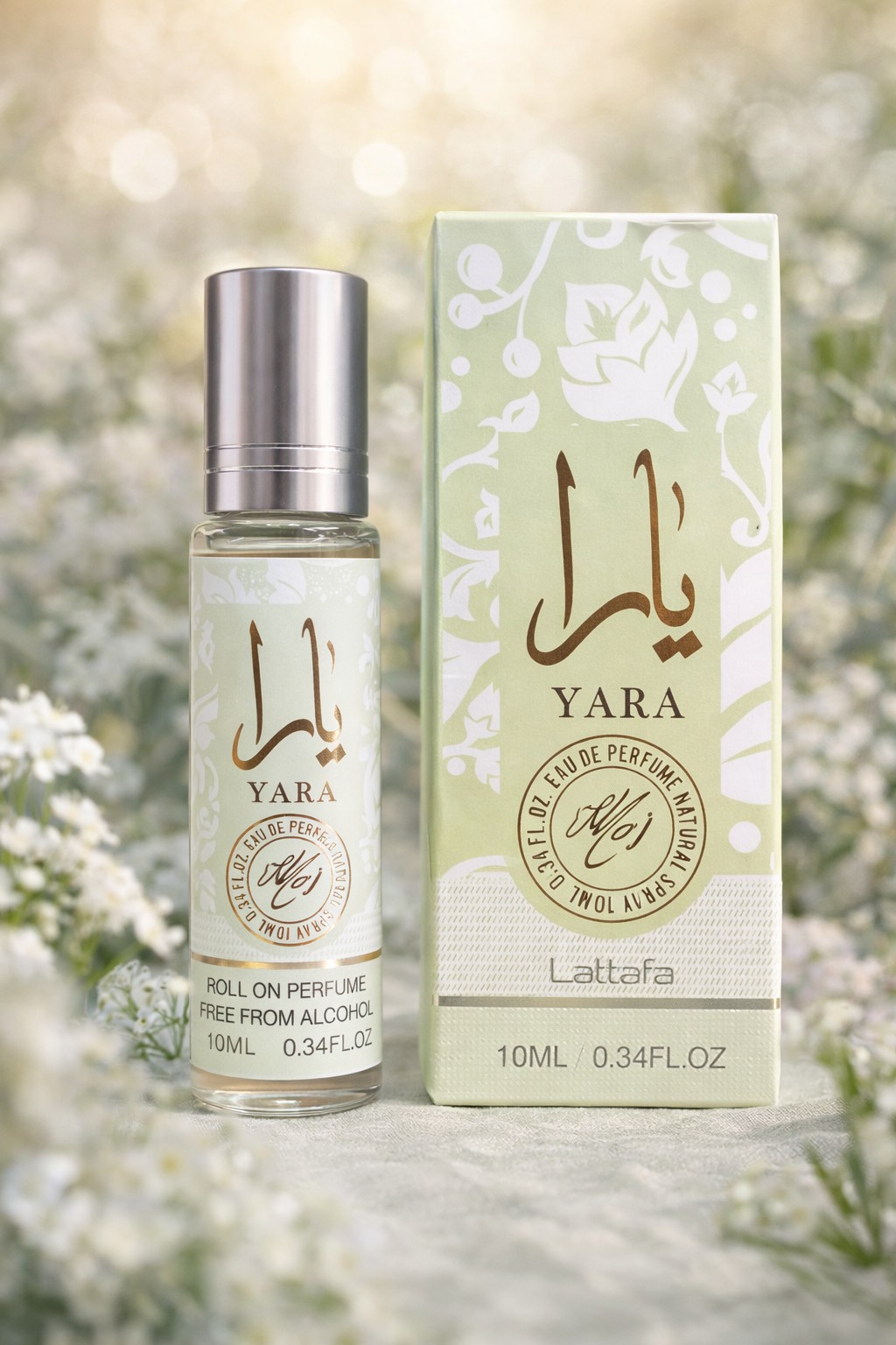 Lattafa Yara roll-on perfume oil 10ml bottle and box