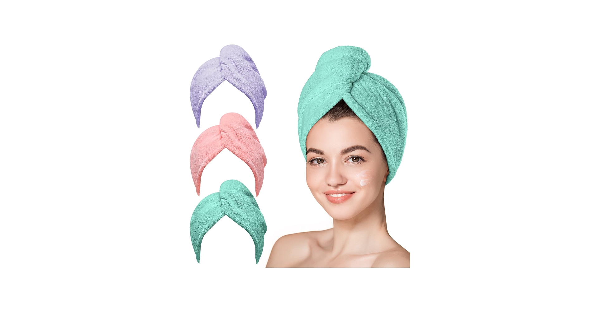 Hicober Microfiber Hair Towel 3 Pack