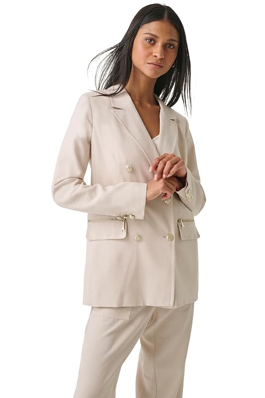 Steve Madden Women's Oversized Cropped Lapel Jacket