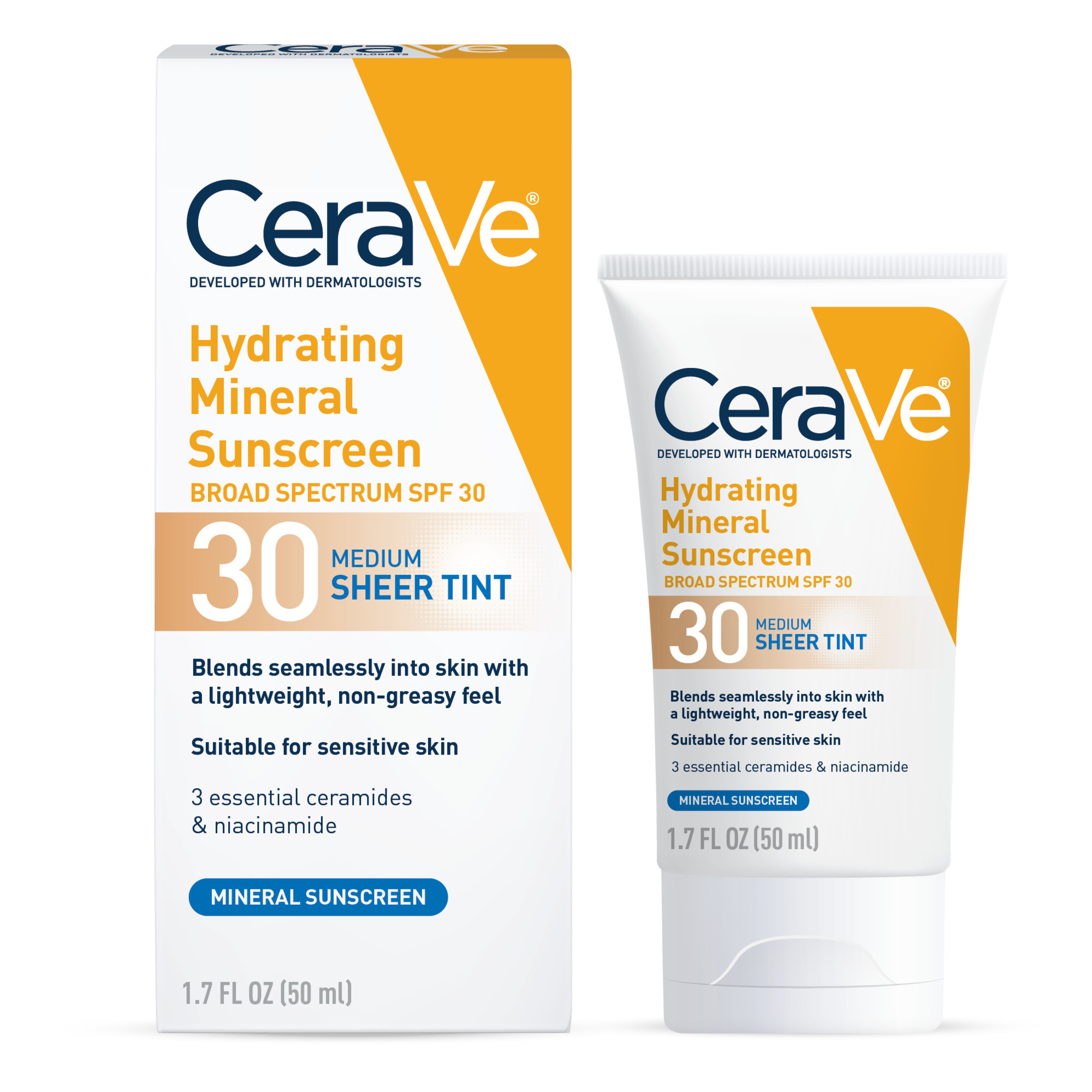 CeraVe Hydrating Mineral Sunscreen SPF 30 for sensitive skin