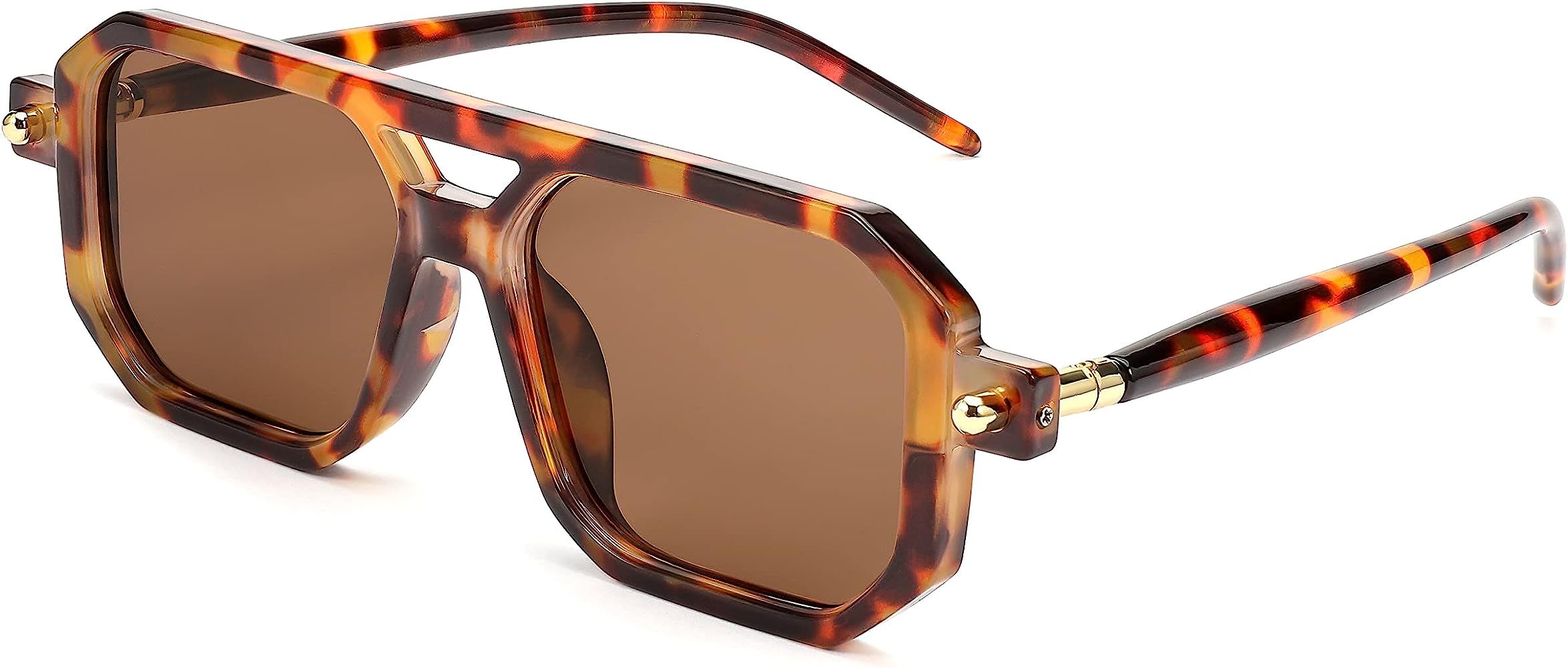 FEISEDY Vintage Square Sunglasses