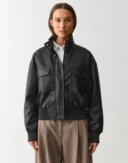 Women's Funnel-Neck Bomber Jacket