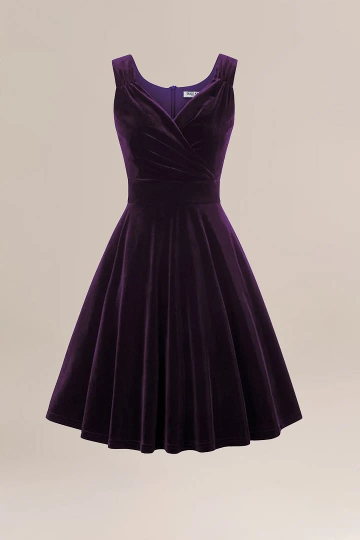 Grace Karin Women's Winter Velvet Retro Dress