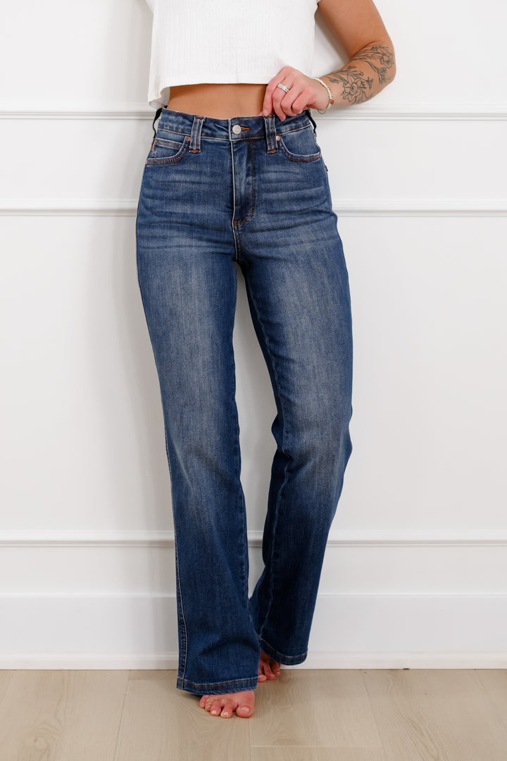 Judy Blue Women's High Waisted Tummy Control Straight Jeans