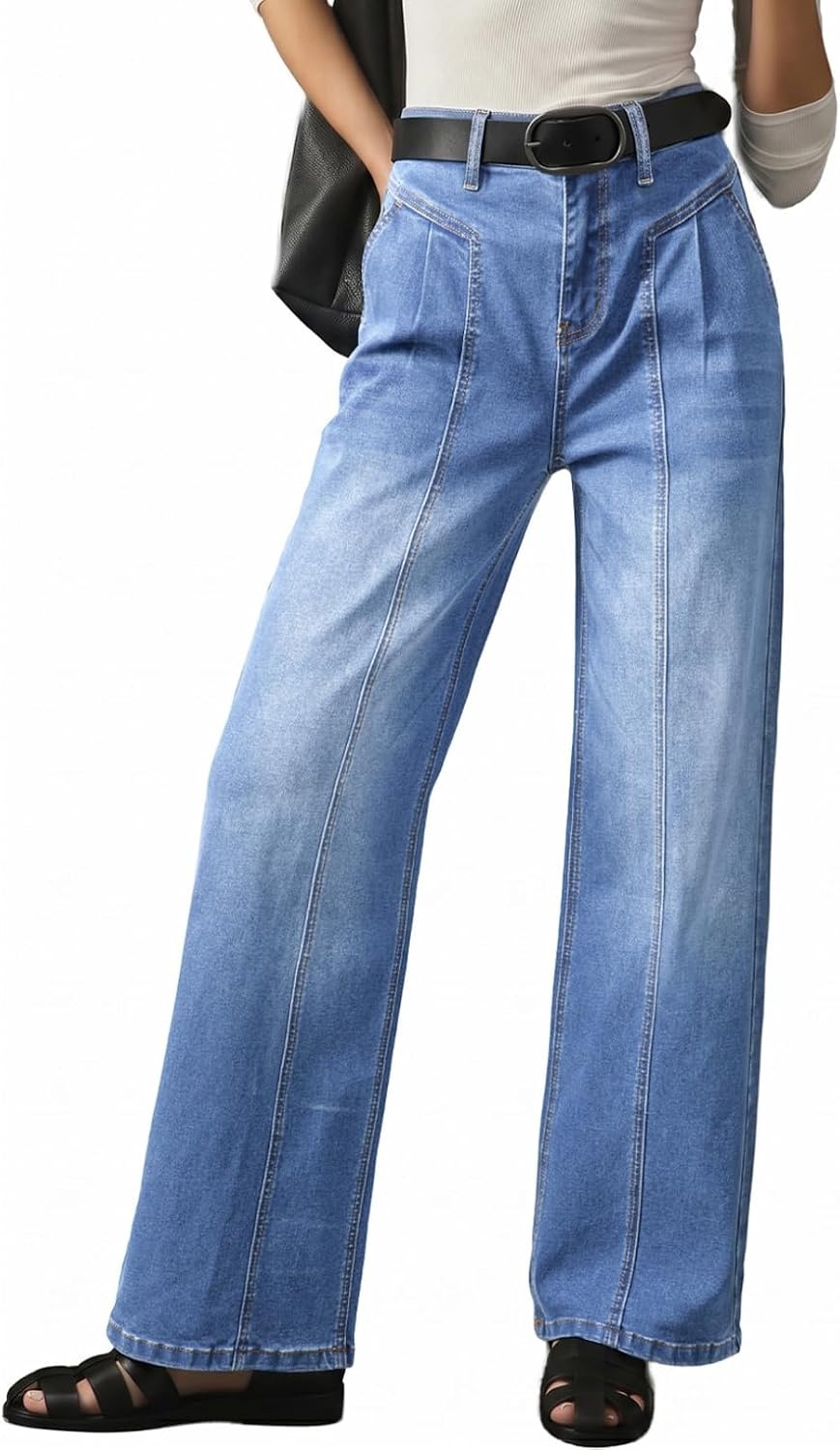 Sidefeel Women's High Waisted Wide Leg Jeans
