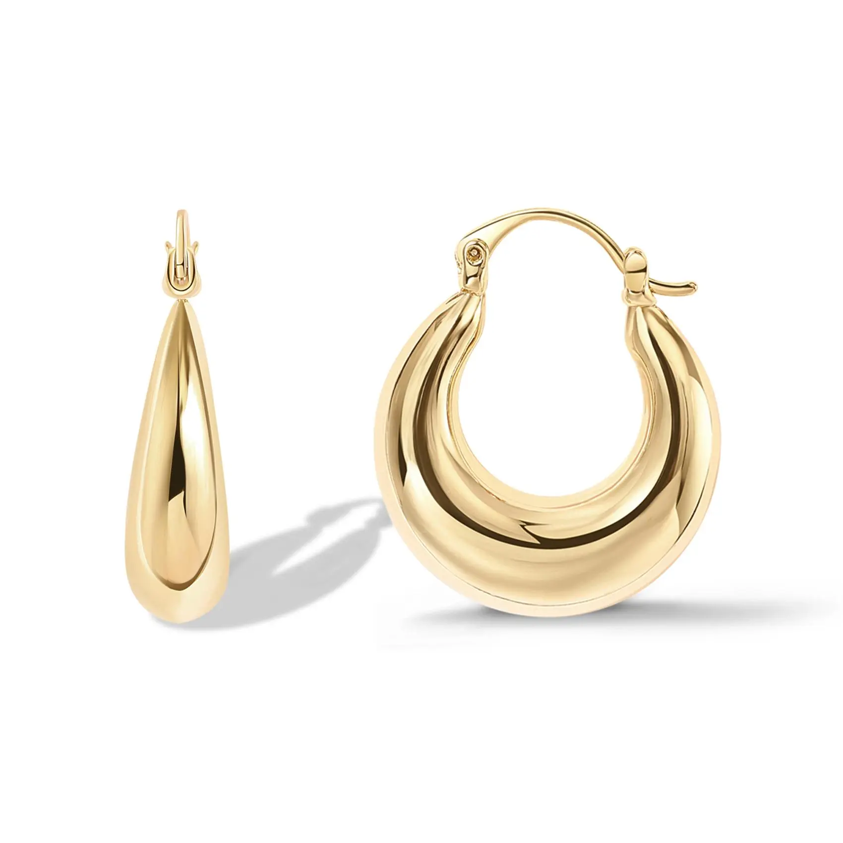 PAVOI Chunky Gold Hoop Earrings