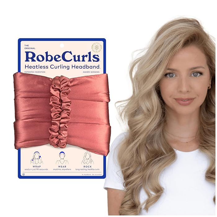 RobeCurls Heatless Hair Curler Headband — original belt-style heatless curler