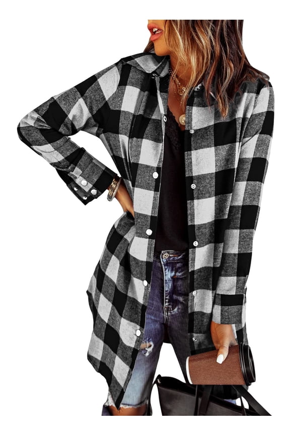 Zeagoo Women's Lightweight Plaid Flannel Shirt